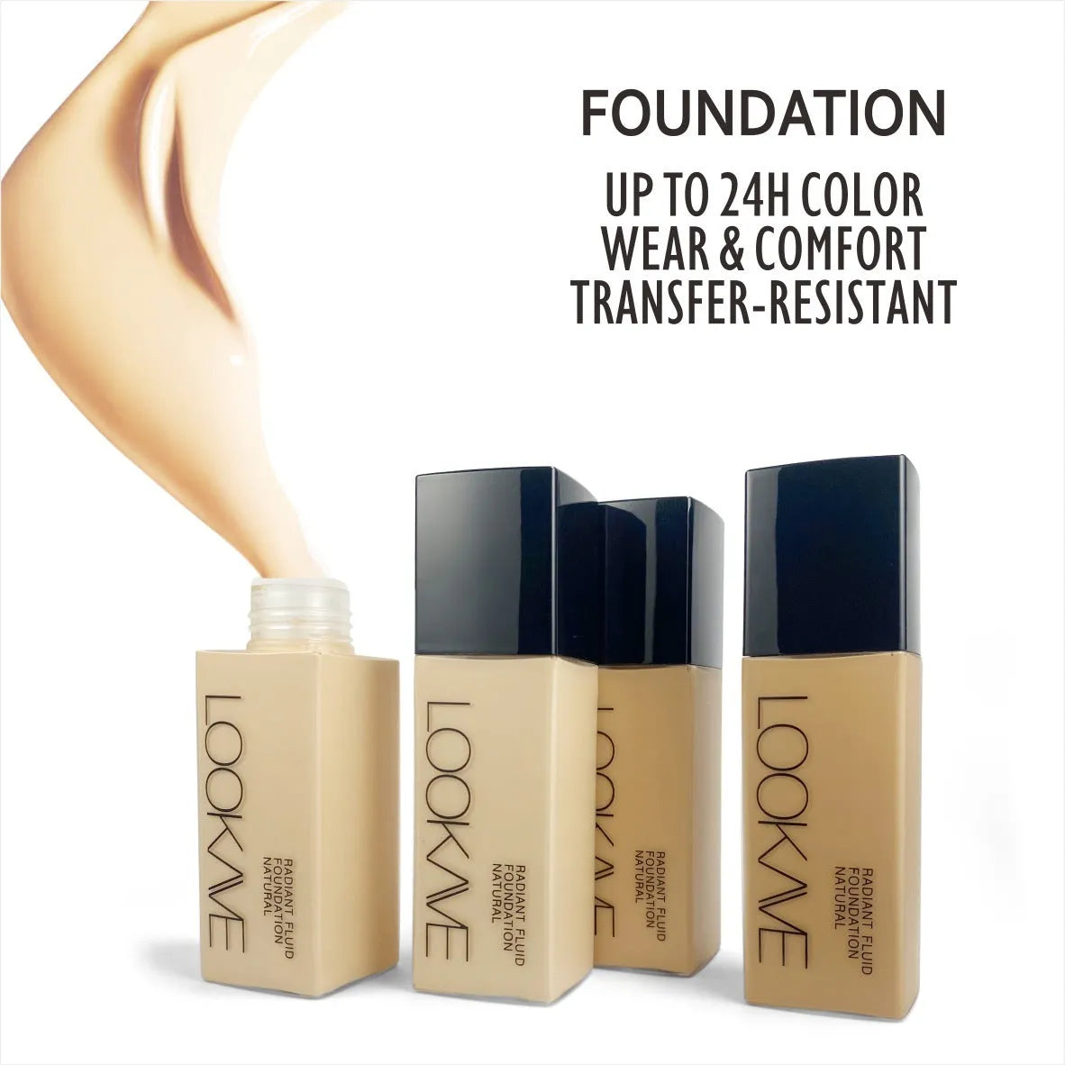 LOOKAVE Matte Liquid Foundation bottle in 21ml size, shade LK63C series.