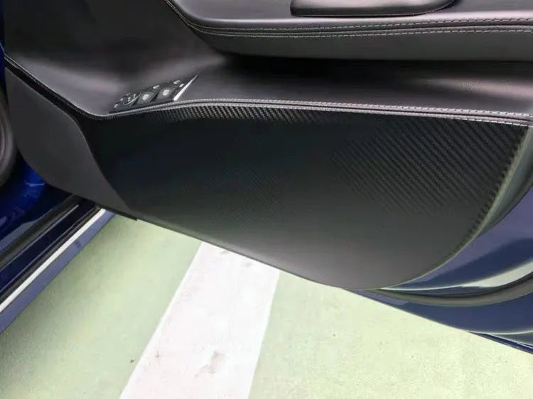 Carbon fibre protective film for Tesla Model S door control panels four-piece kit