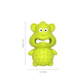 Green and yellow thick natural rubber squeaky dog chew toy for aggressive chewing dogs