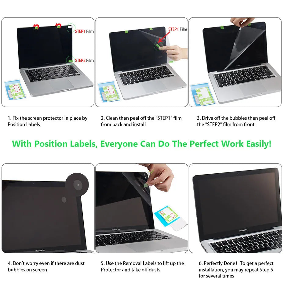 Matte screen protector film for 13-inch MacBook Pro with anti-glare and anti-scratch features.