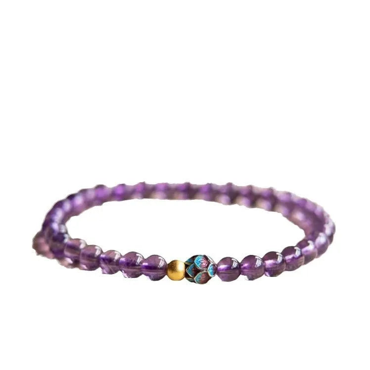 Retro style lotus bracelet in nine purple colour for women's jewellery and travel gifts
