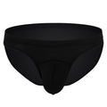 Men's transparent loose-fit nylon underwear in blue on a white background.