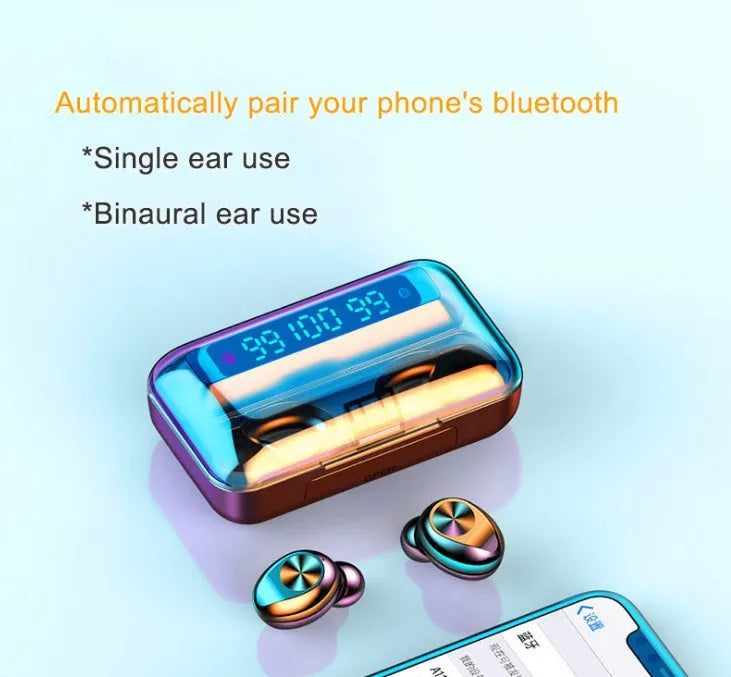 Binaural Bluetooth headset in black with voice control, Bluetooth 5.0, multi-point connection