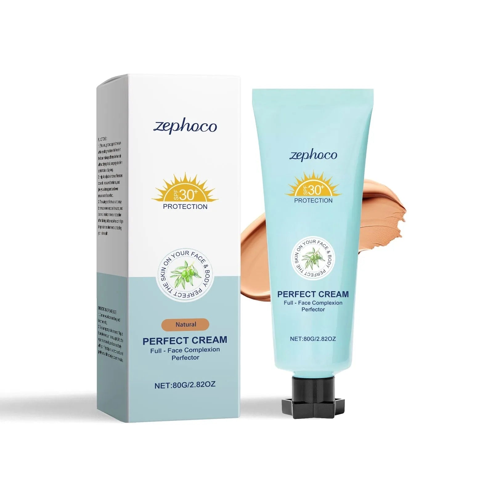 Bottle of liquid foundation with sunscreen and moisturising properties in three shade options.