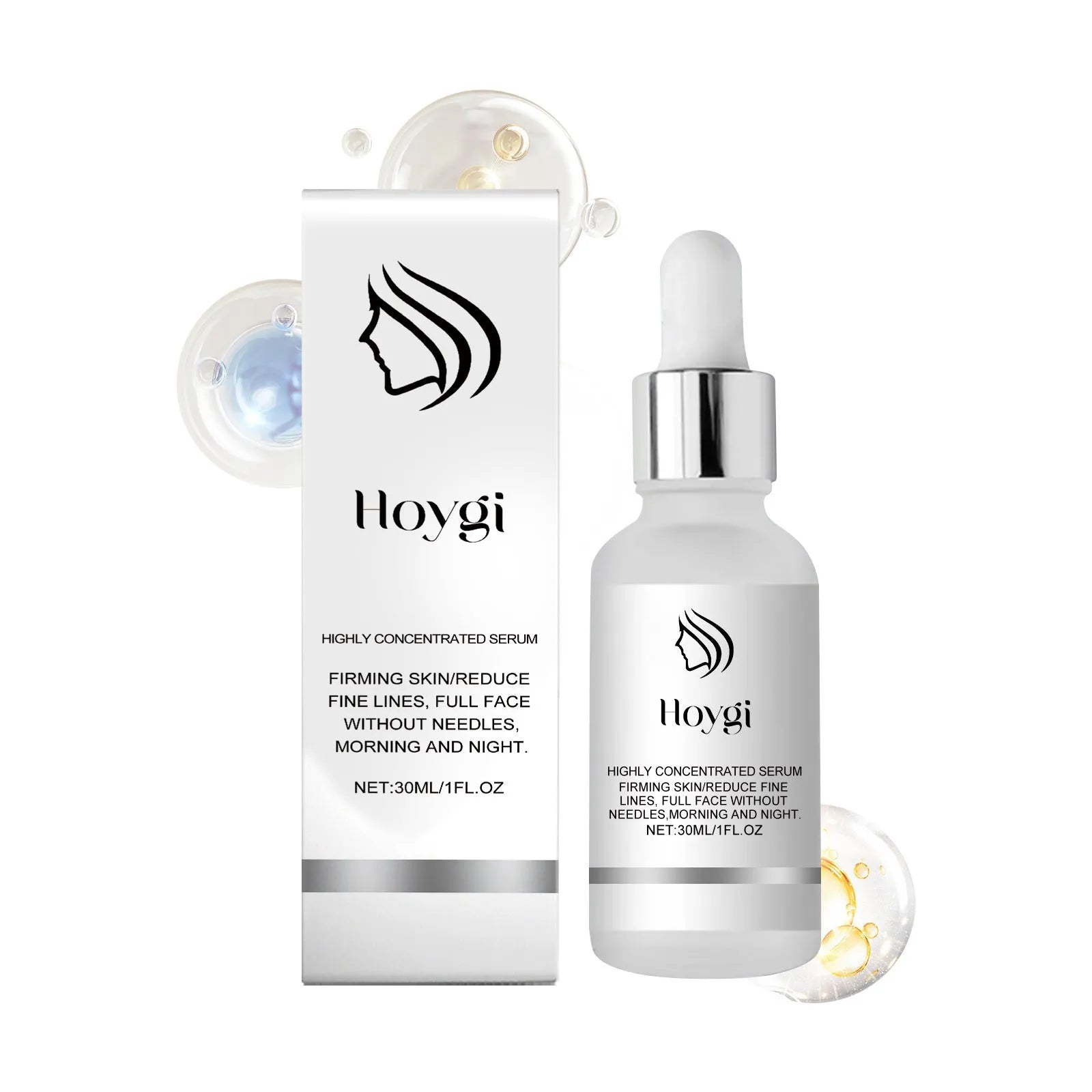 30ml bottle of Light Lines collagen and coffee extract tightening essence for facial skincare.