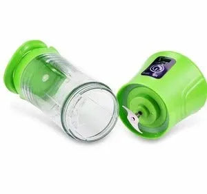 Blue portable USB rechargeable electric fruit juicer with 400ml capacity cup