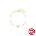 S925 sterling silver bracelet with clip chain clasp and geometric heart charm