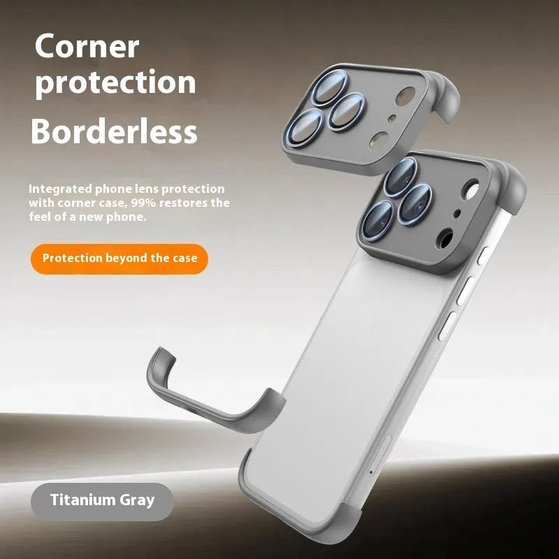 iPhone 17 Pro Max mobile phone case in high-grade shell showing black, orange, grey, and desert colour options.