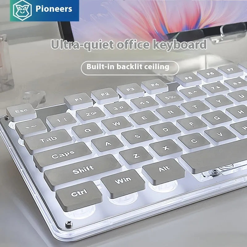 Wired mechanical keyboard and mouse set with LED backlighting in Metal Black colour