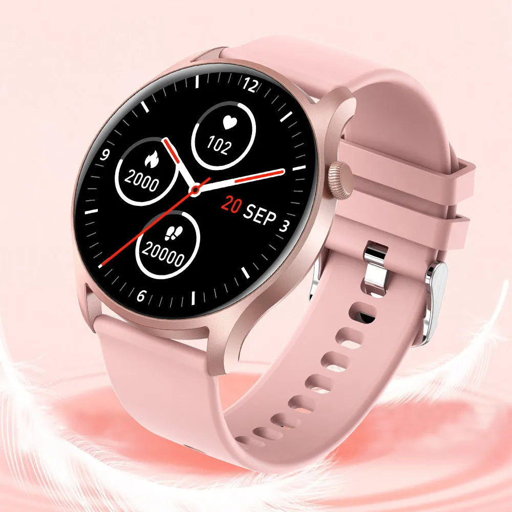 Smart watch with heart rate and blood pressure measurement functions on silicone wristband
