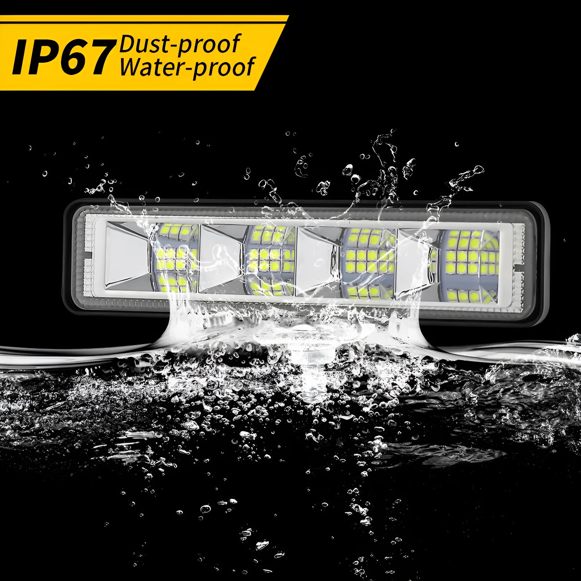 Four white aluminium LED work lights for car and truck modification