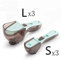Blue and orange digital measuring spoon with magnetic bottom for kitchen storage