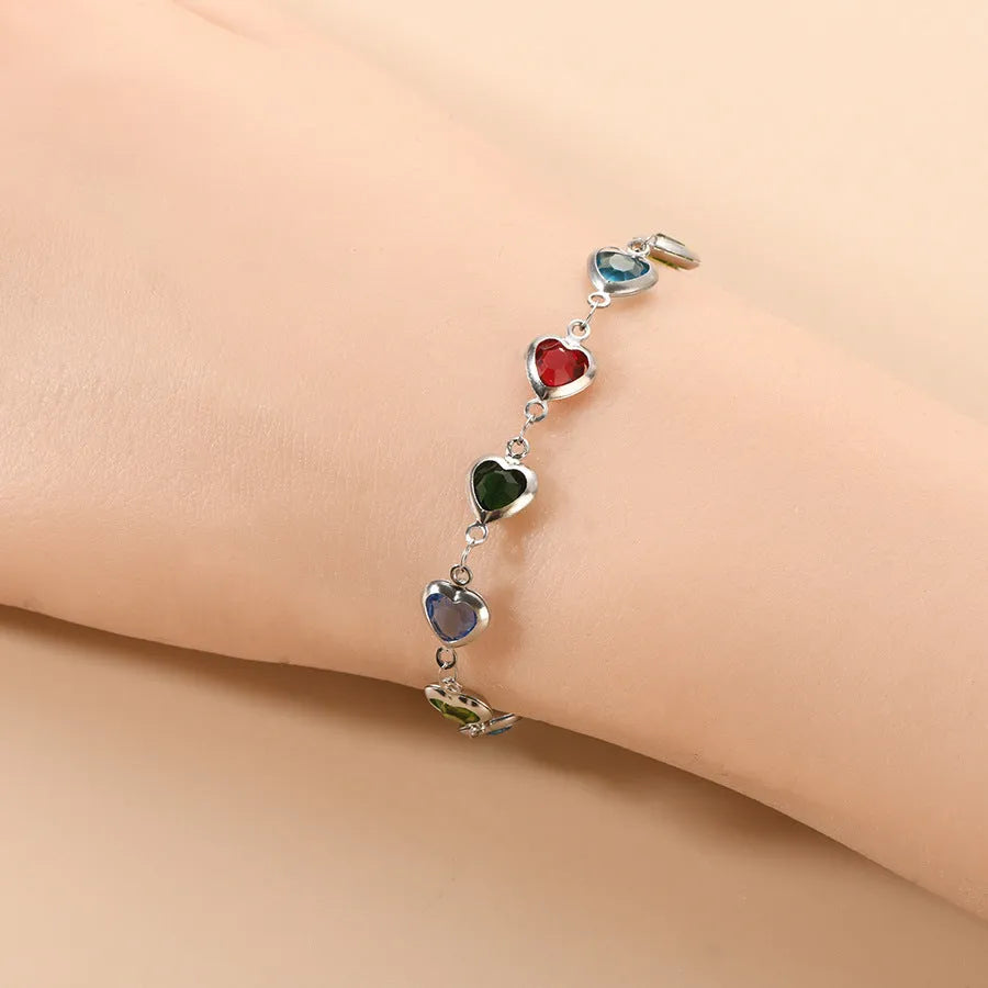 Unisex stainless steel geometry heart bracelet in a choice of six electroplated colours.