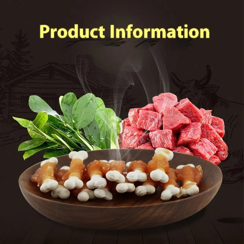 400g bag of Betty Chicken Wrapped Calcium Bone dog chew snacks on a white background.