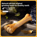 Large roasted ox bone flavour dog dental chew stick for puppies and small dogs on a white background.