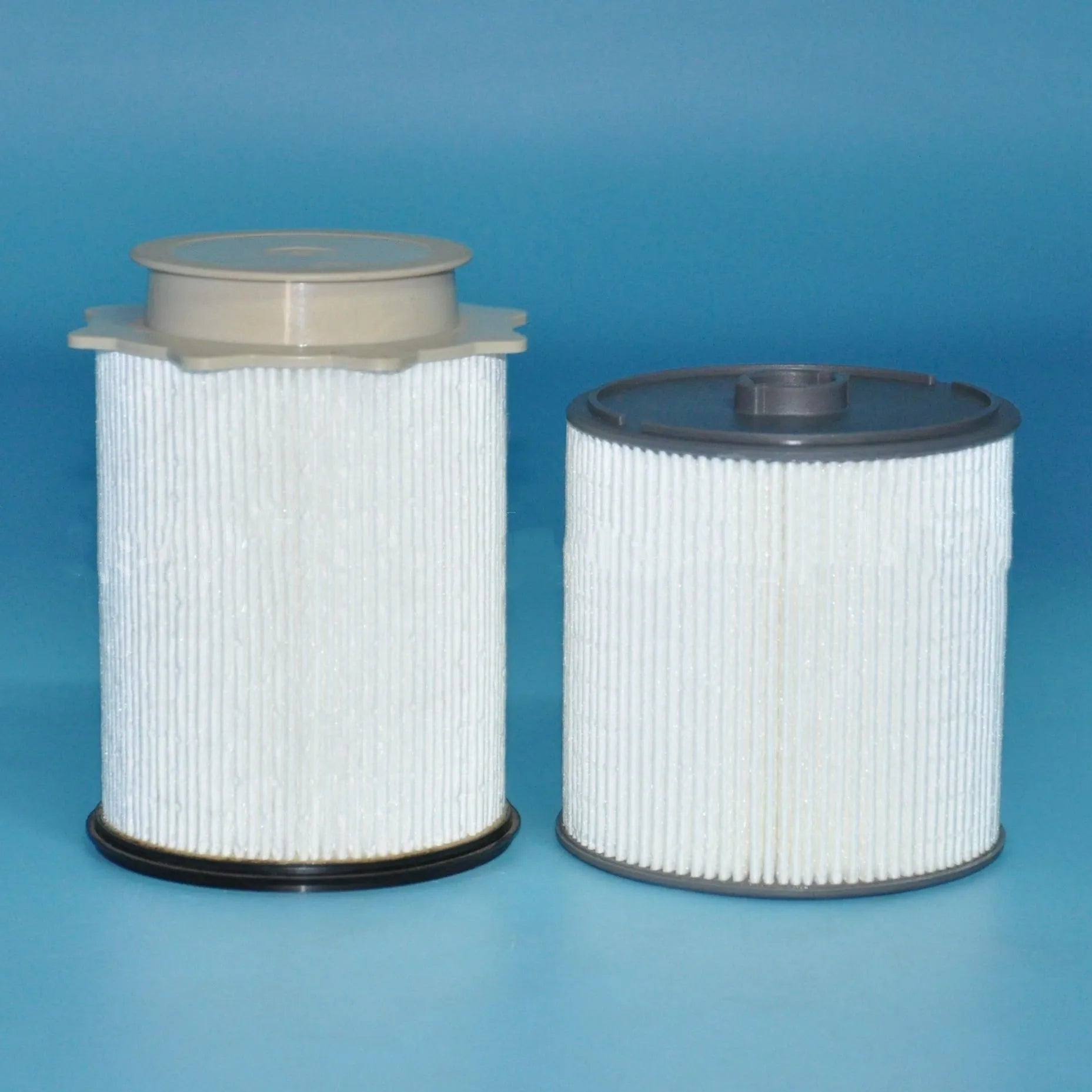 White fuel filter kit for RAM diesel trucks with nitrile rubber seal.