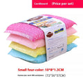 Fine stripe scrubbing sponge mop in macaron colours with plastic handle for dishwashing