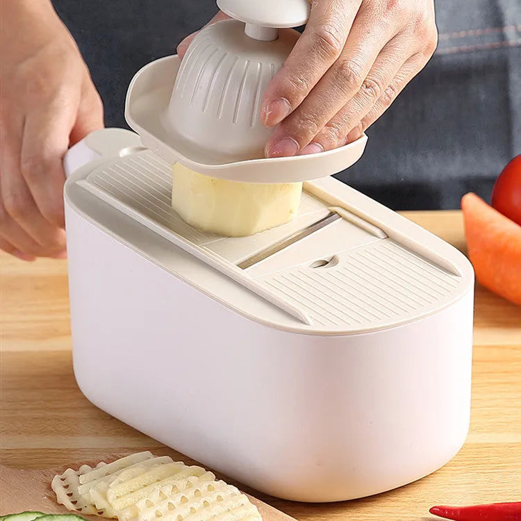 Nordic style kitchen vegetable slicer with multifunctional cutter in blue, grey or khaki colour options