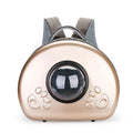 Transparent space capsule cat carrier in metallic colour options with PC canvas construction