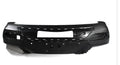 Black plastic car bumper repair strip with self-adhesive backing on a white background.