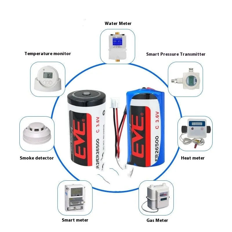 ER26500 3.6V 8500mAh lithium thionyl chloride battery for water gas flow meters