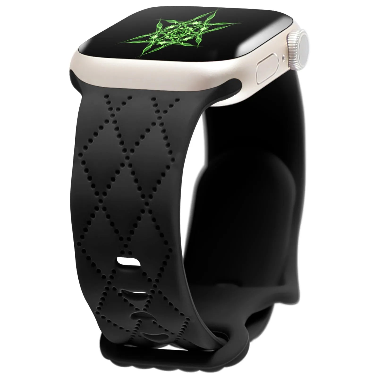 Silicone butterfly buckle watch strap in multiple colours for Apple Watch sizes 38mm to 49mm