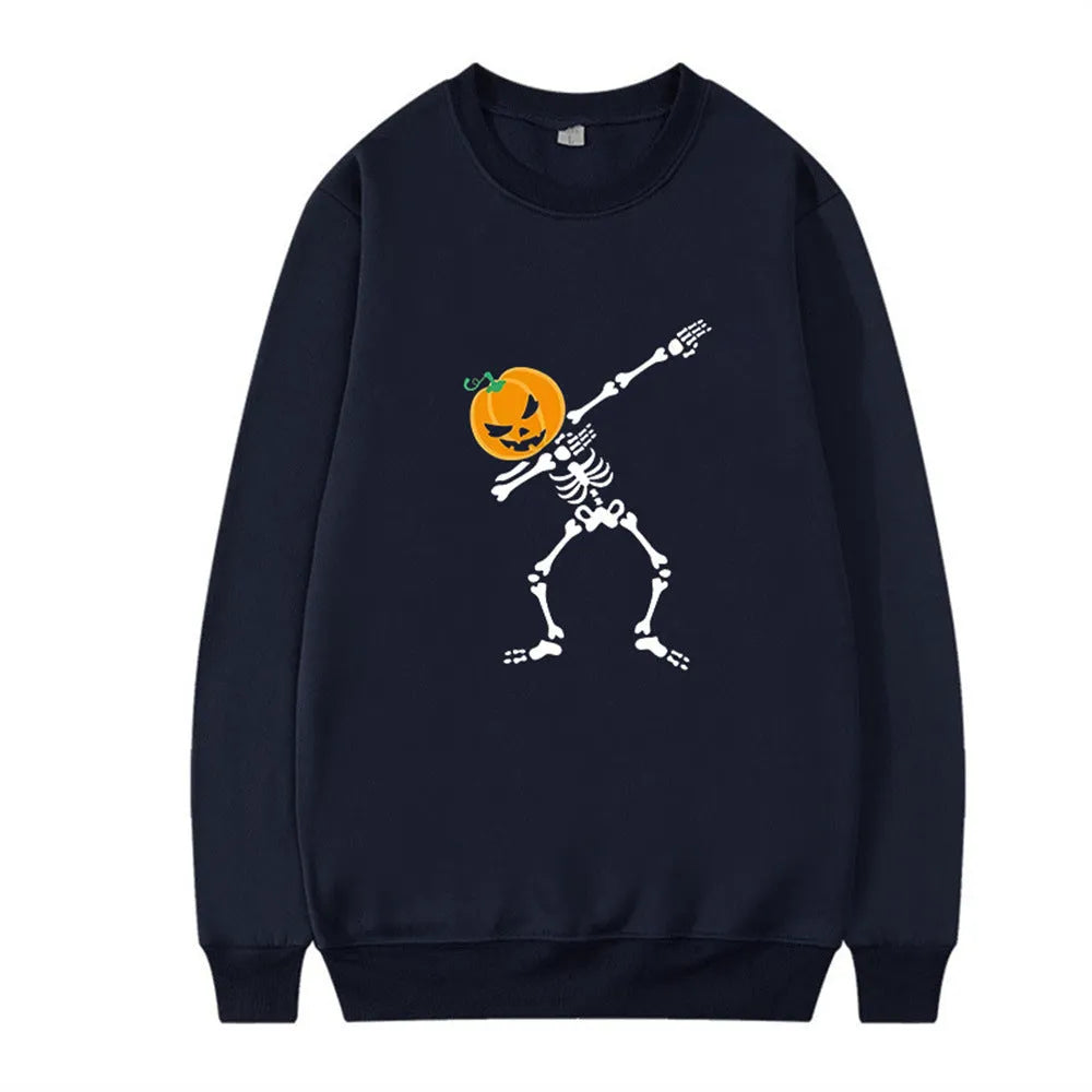 Women's printed crew neck leisure top with long sleeves in cotton polyester fabric