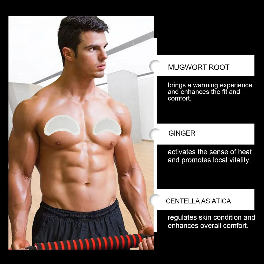 Pack of 4 men's thin figure control chest patches with natural ingredients