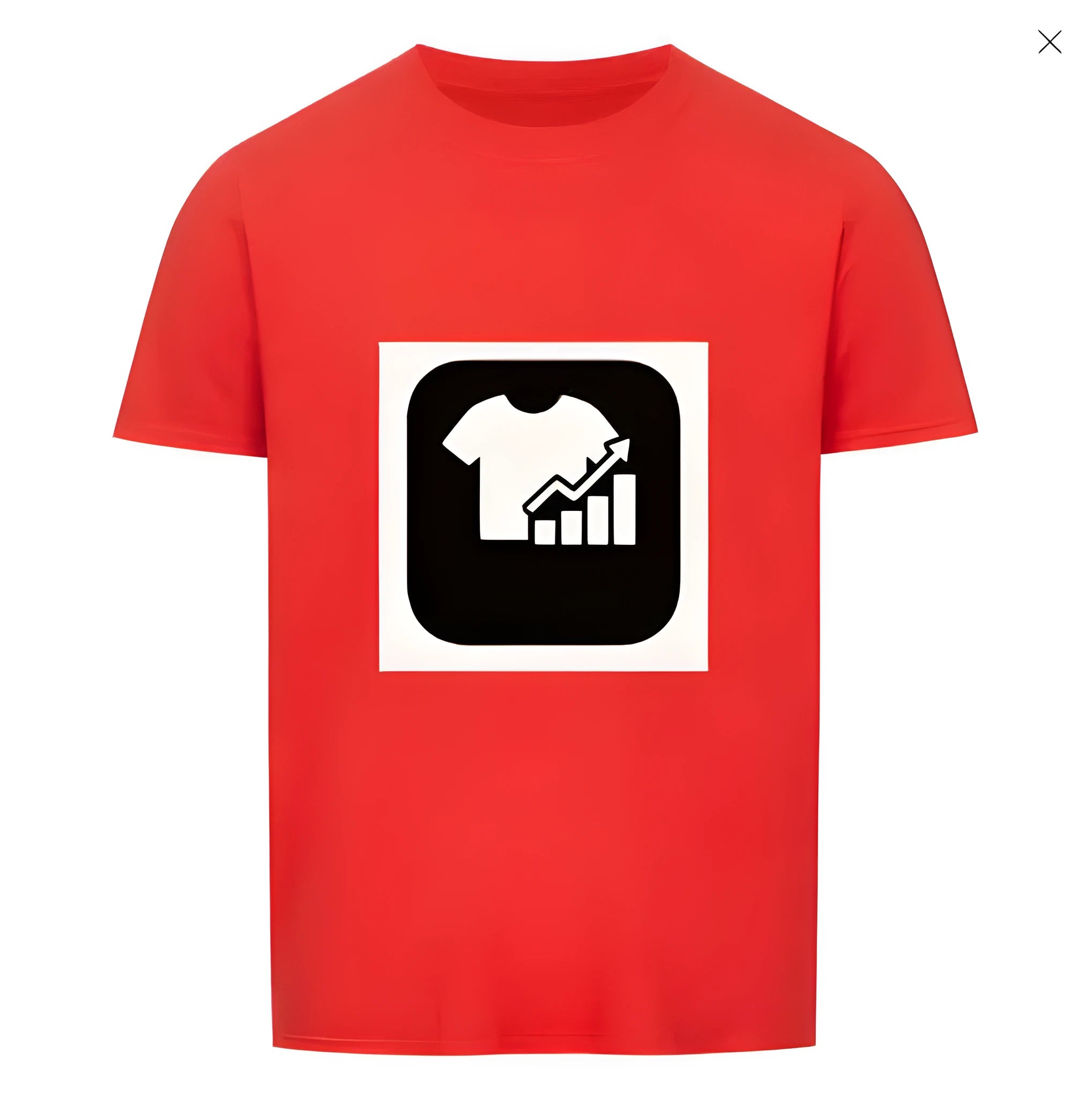 Red and white striped short sleeve T-shirt with a Japanese retro style design.
