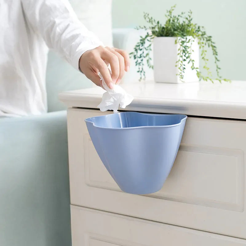 Compact PP plastic kitchen cabinet garbage bin in Nordic blue colour