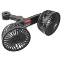 Black car USB rear pillow single head fan with adjustable direction for vehicle rear seat cooling