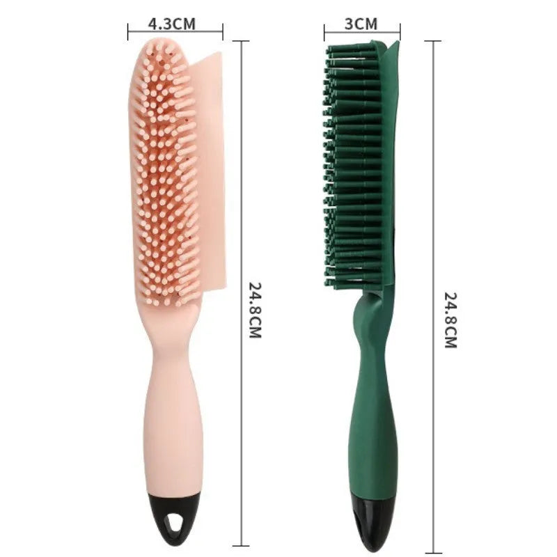 Green pet grooming brush with massage nodules and removable wool sticker for hair collection