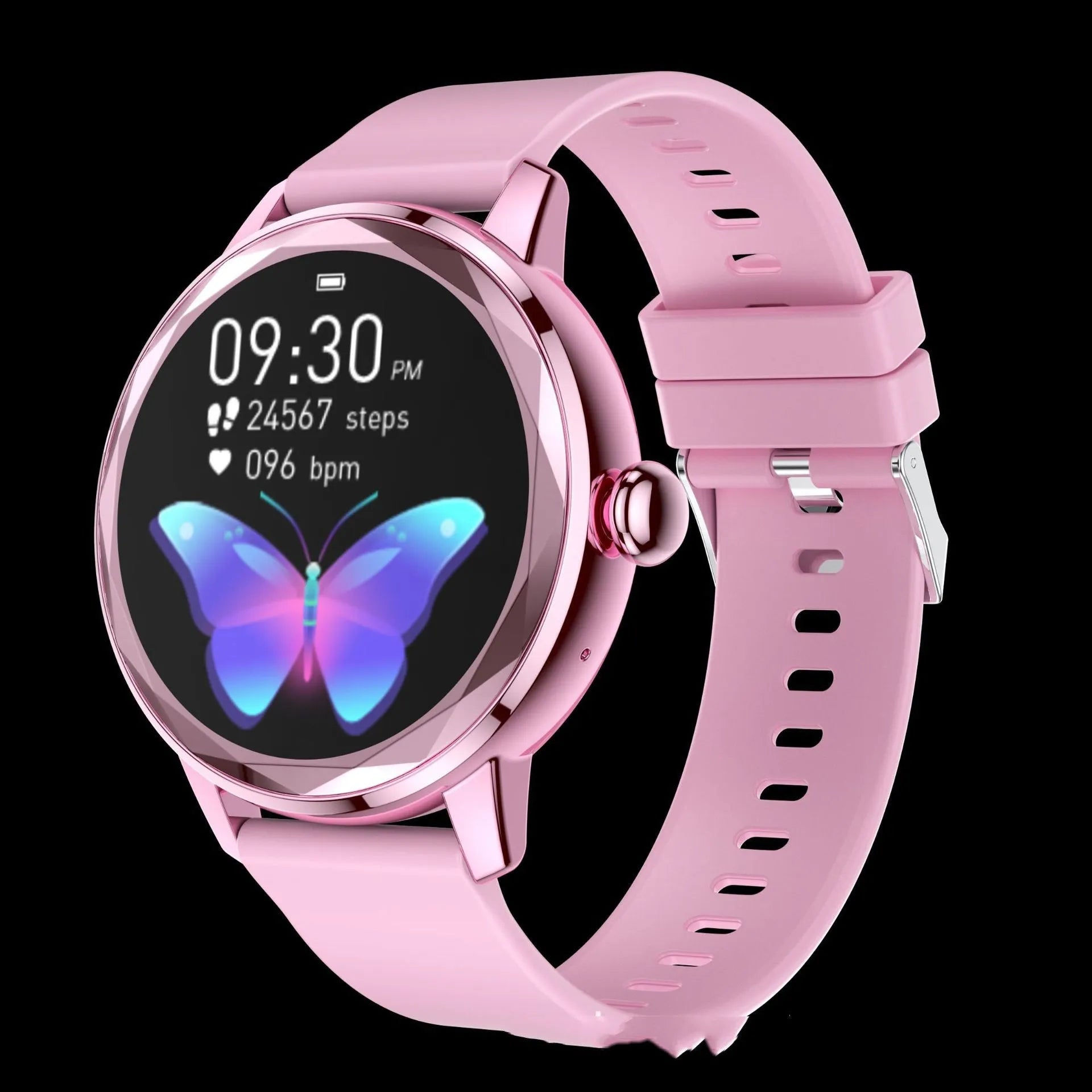 Ladies smart watch with TFT screen, heart rate and blood oxygen monitoring, Bluetooth calling, waterproof, in silver colour