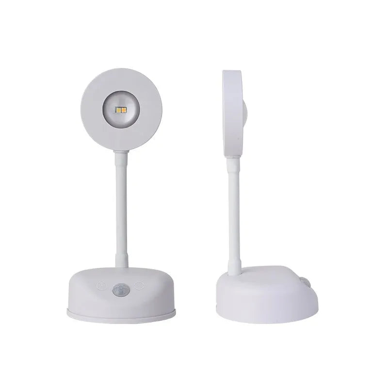 Modern geometric rechargeable wall spotlight in black or white, shown with remote control.