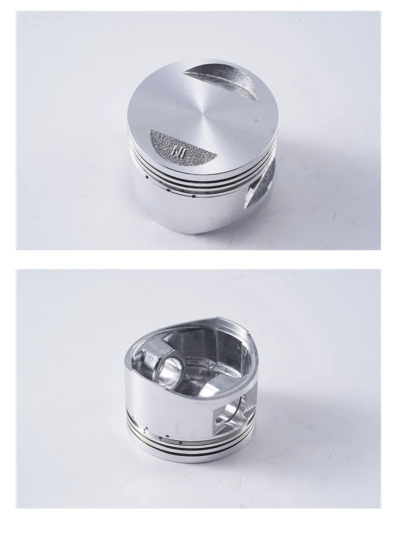 Honda 125cc motorcycle engine piston kit showing aluminium piston, ring and pin