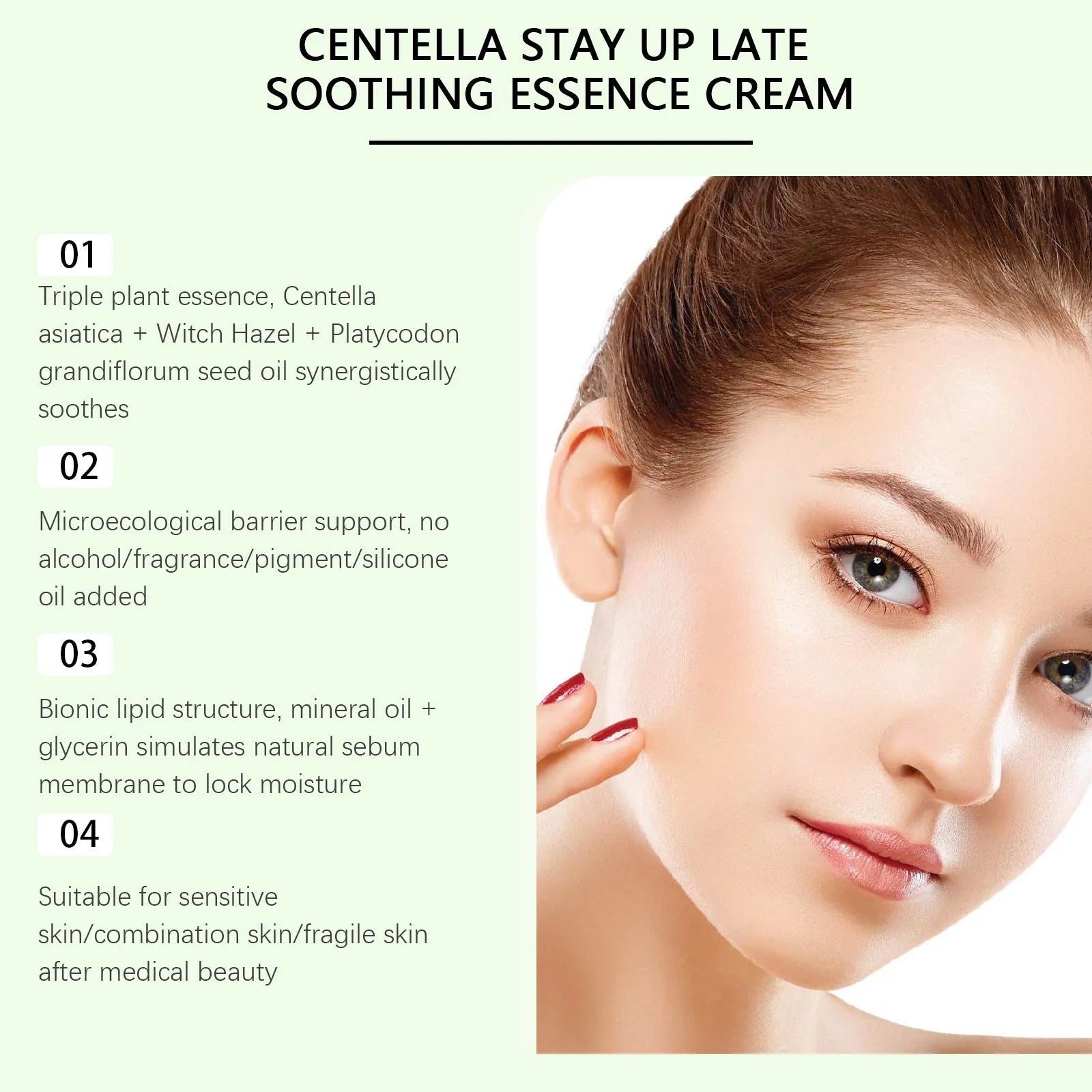 Centella Asiatica Soothing Cream 30g pot with botanical extracts.
