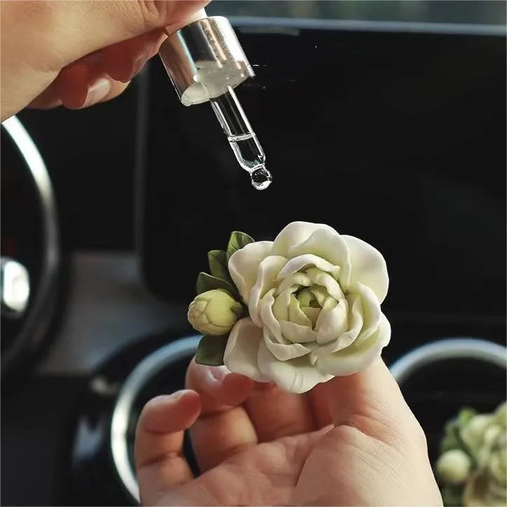 Gypsum car perfume ornament with jasmine essential oil for air vent mounting