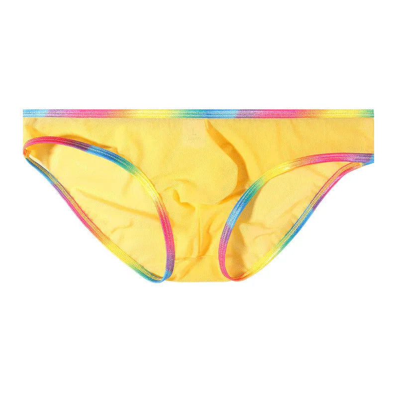 Women's mesh briefs in quick-drying nylon available in six solid colours with transparent design