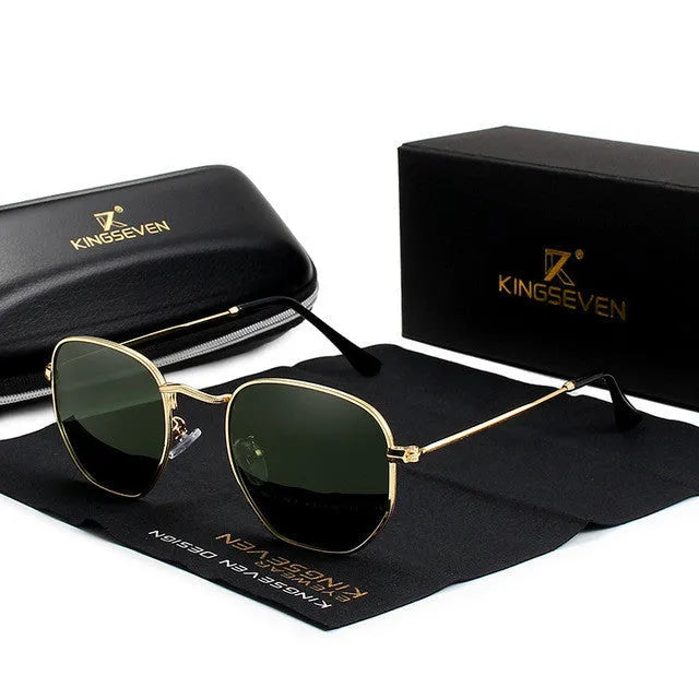 Classic round retro sunglasses for men in black frame with adjustable arms.