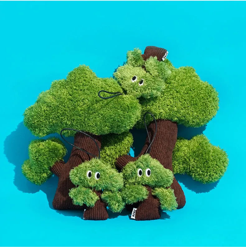 Pine tree cat mint toy bag pendant in three sizes for interactive feline play