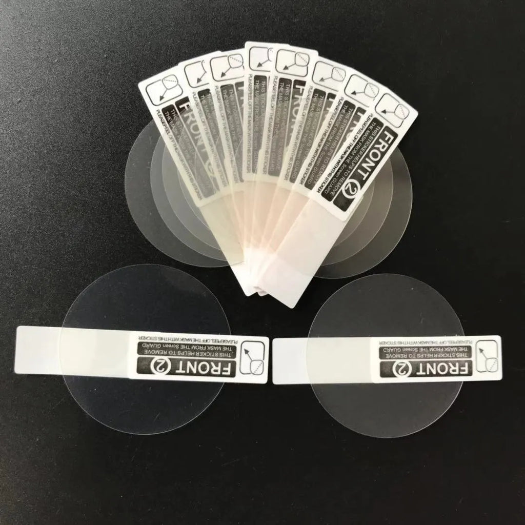 Three transparent PET screen protector films for Ticwatch 2 smart watch on packaging