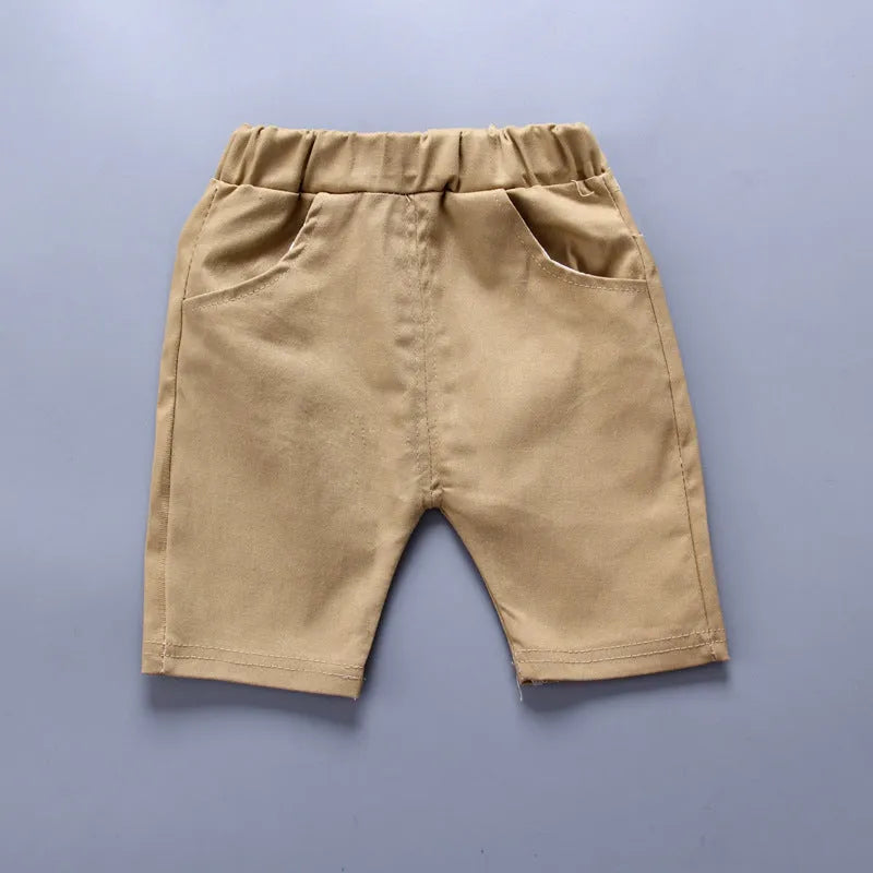 Anchor printed cotton children's trousers suit in Korean style with short sleeves