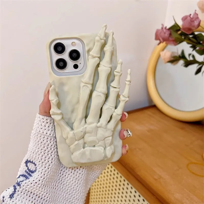Skull hand bone three-dimensional relief silicone phone case for Apple iPhone