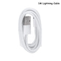 White 5V 2A USB travel charger for iPhone and iPad with optional charging cables