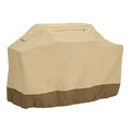 Beige polyester outdoor barbecue cover shown in a Nordic style, with size options available.