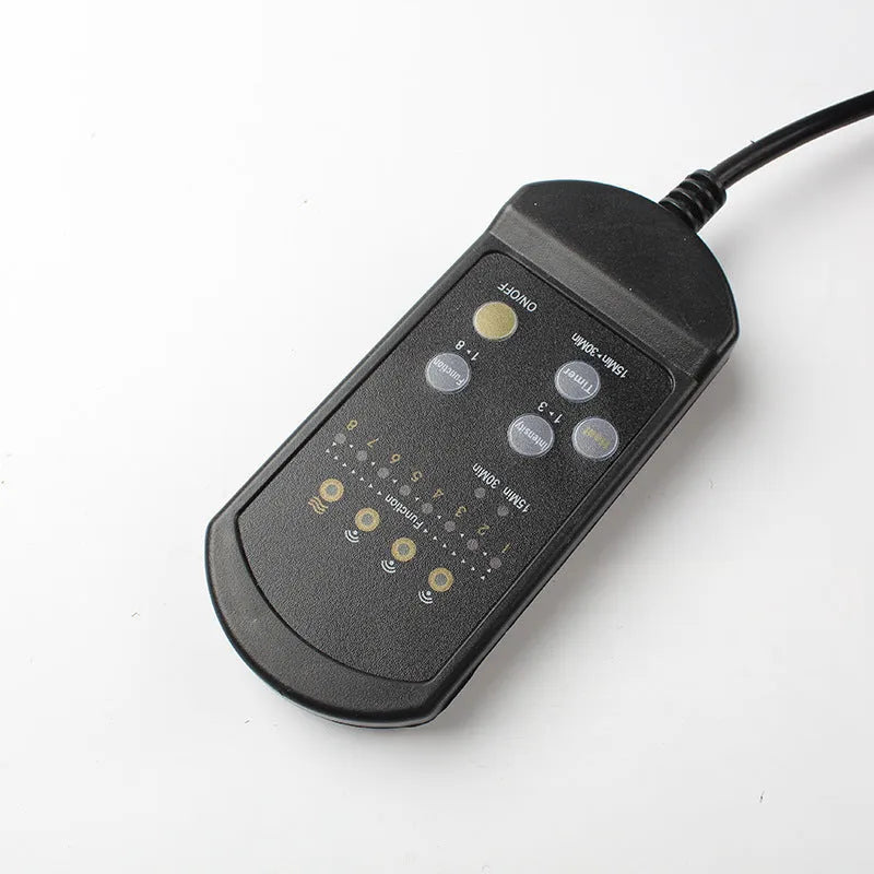 Black electric heating massage mat with infrared physiotherapy function and adjustable speed control