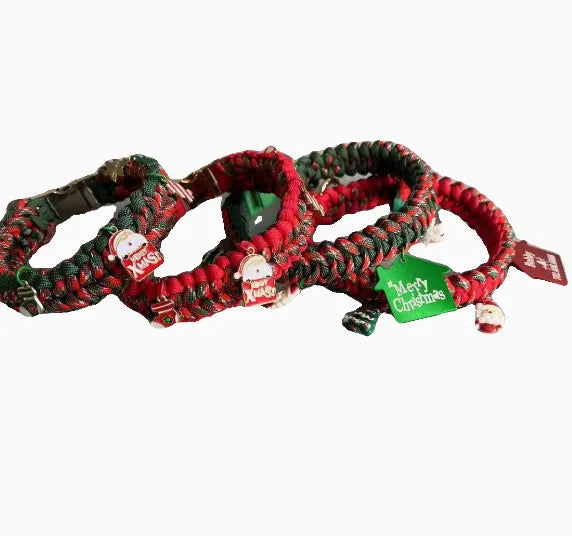 Green rope and chain dog leash with POM release buckle shown in L size