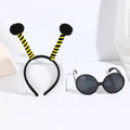Yellow bees fancy dress headband and glasses costume set with insect designs