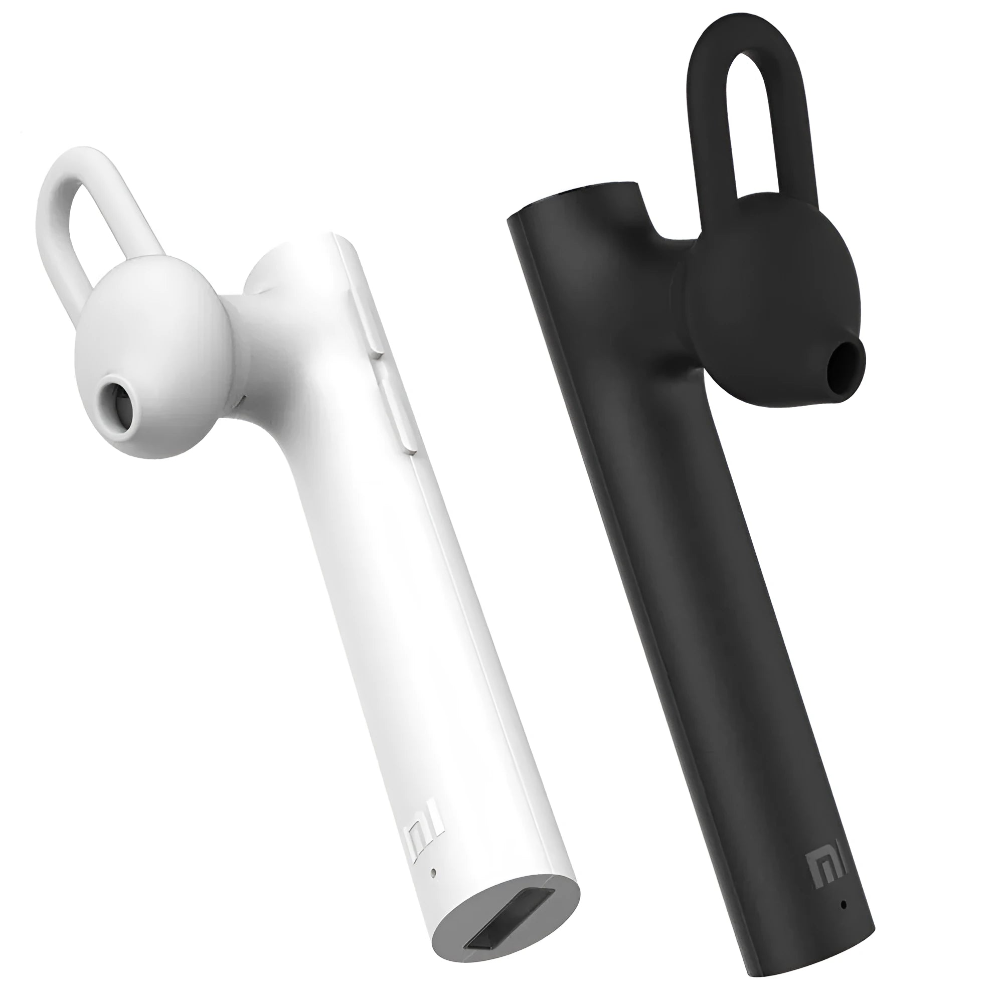 Compact black and white wireless Bluetooth earpiece showing 5.6 cm size dimensions