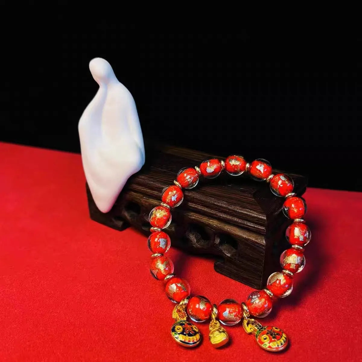 Glass geometric bracelet with ancient French glaze finish in one of six colour options